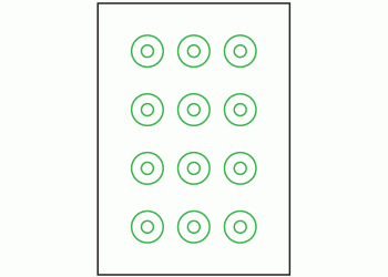 CD 34mm dia - 12 labels per sheet